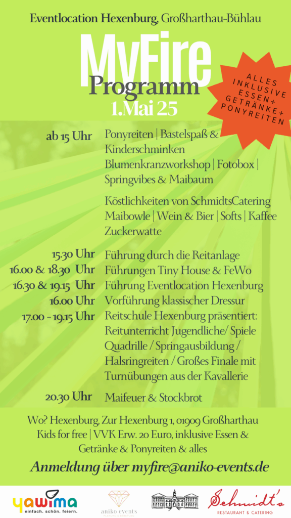 Programmübersicht My Fire Frühlingsfest auf de Hexenburg bei Dresden